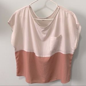 Forever21 flowy colour block cropped blouse